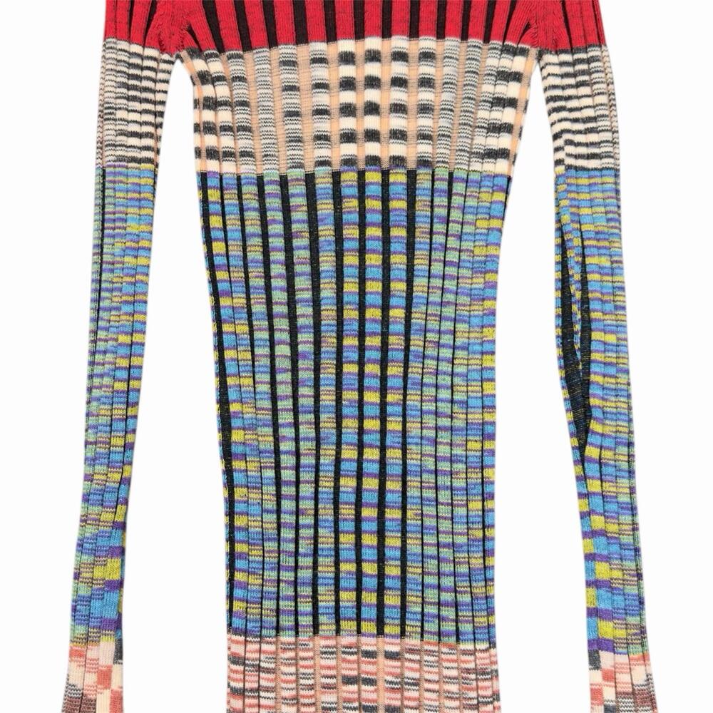 Missoni Made in Italy Wool Multicolor Turtleneck Sweater Dress Size 36 - Picture 3 of 9